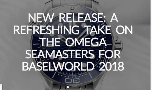 NEW RELEASE: A REFRESHING TAKE ON THE OMEGA SEAMASTERS FOR BASELWORLD 2018